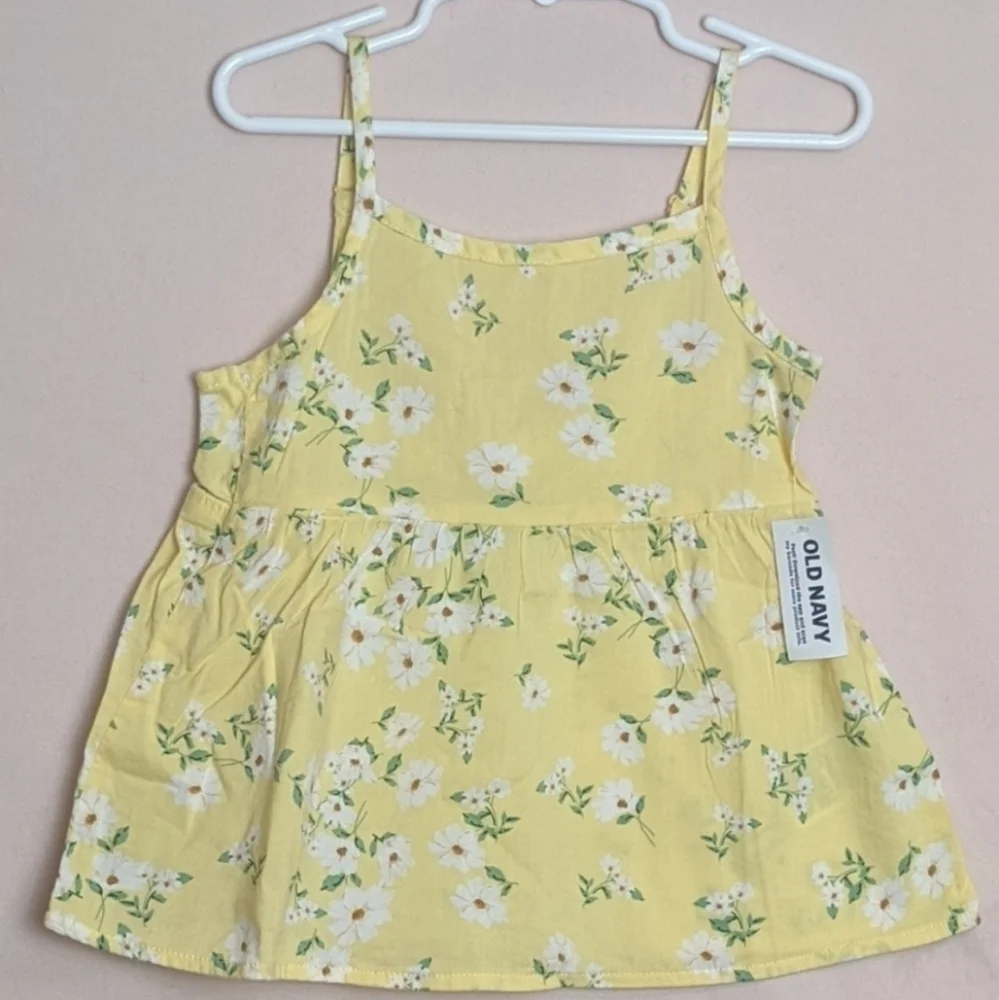 Old Navy Yellow Floral Tie Back Cami Top size XS